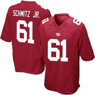 Game John Michael Schmitz Jr. Men's New York Giants Alternate Jersey - Red