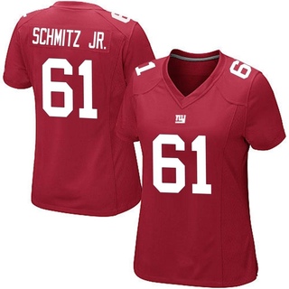 Game John Michael Schmitz Jr. Women's New York Giants Alternate Jersey - Red
