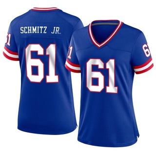 Game John Michael Schmitz Jr. Women's New York Giants Classic Jersey - Royal